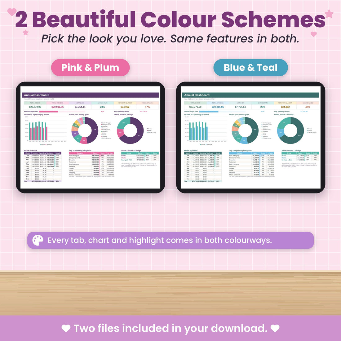 Two colour schemes