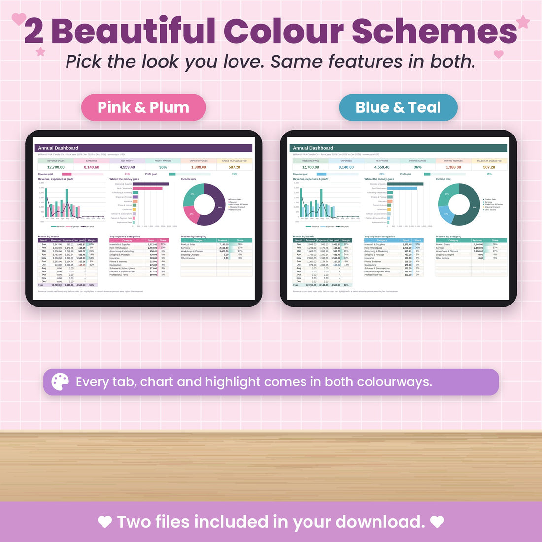 Two colour schemes