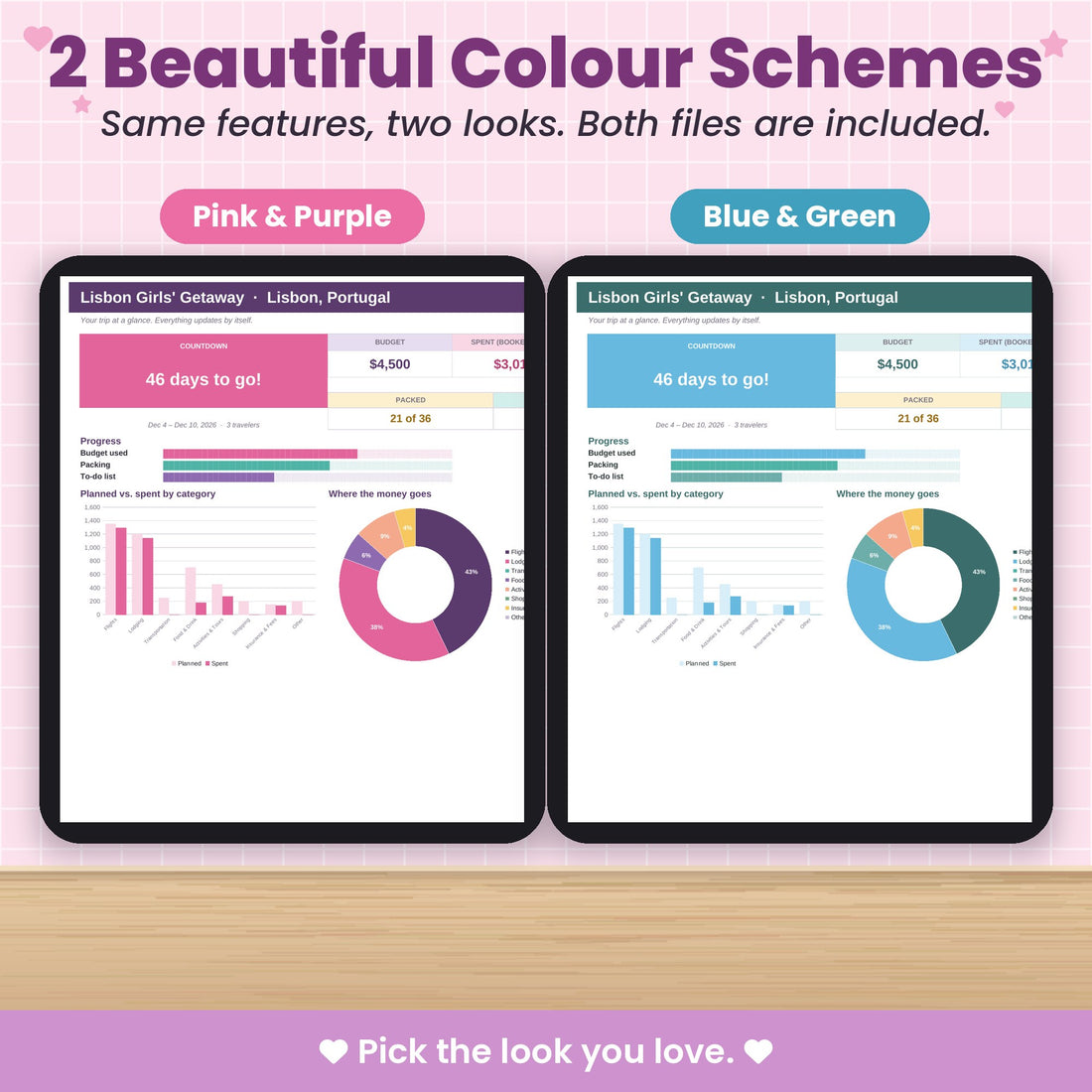 Two colour schemes
