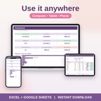 Monthly Budget Spreadsheet for Excel & Google Sheets