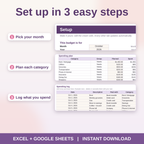 Monthly Budget Spreadsheet for Excel & Google Sheets