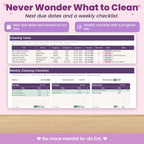 Cleaning and Home Maintenance Spreadsheet for Excel & Google Sheets