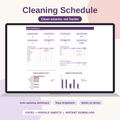 Cleaning and Home Maintenance Spreadsheet for Excel & Google Sheets