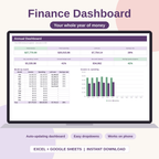Complete Finance Dashboard and Annual Budget System for Excel & Google Sheets
