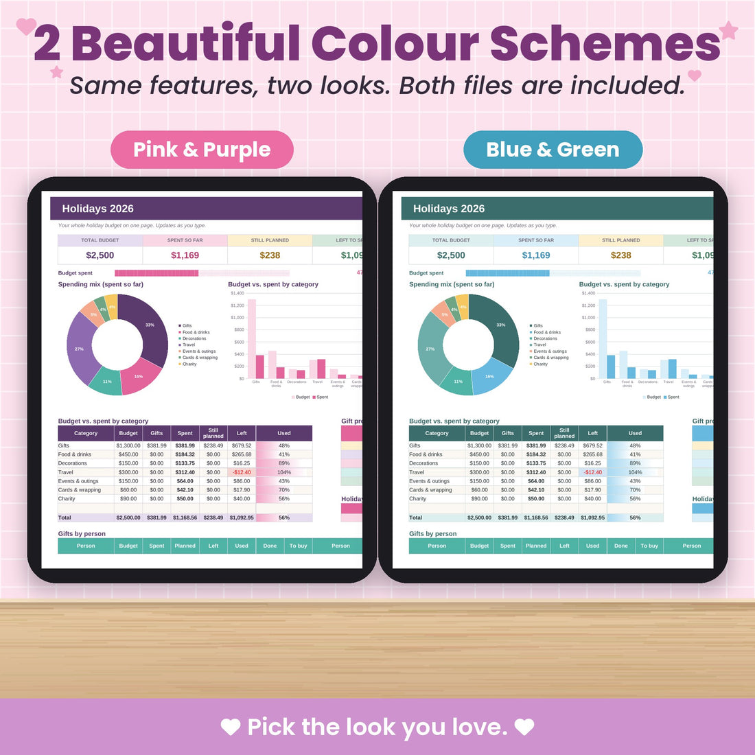 Two colour schemes
