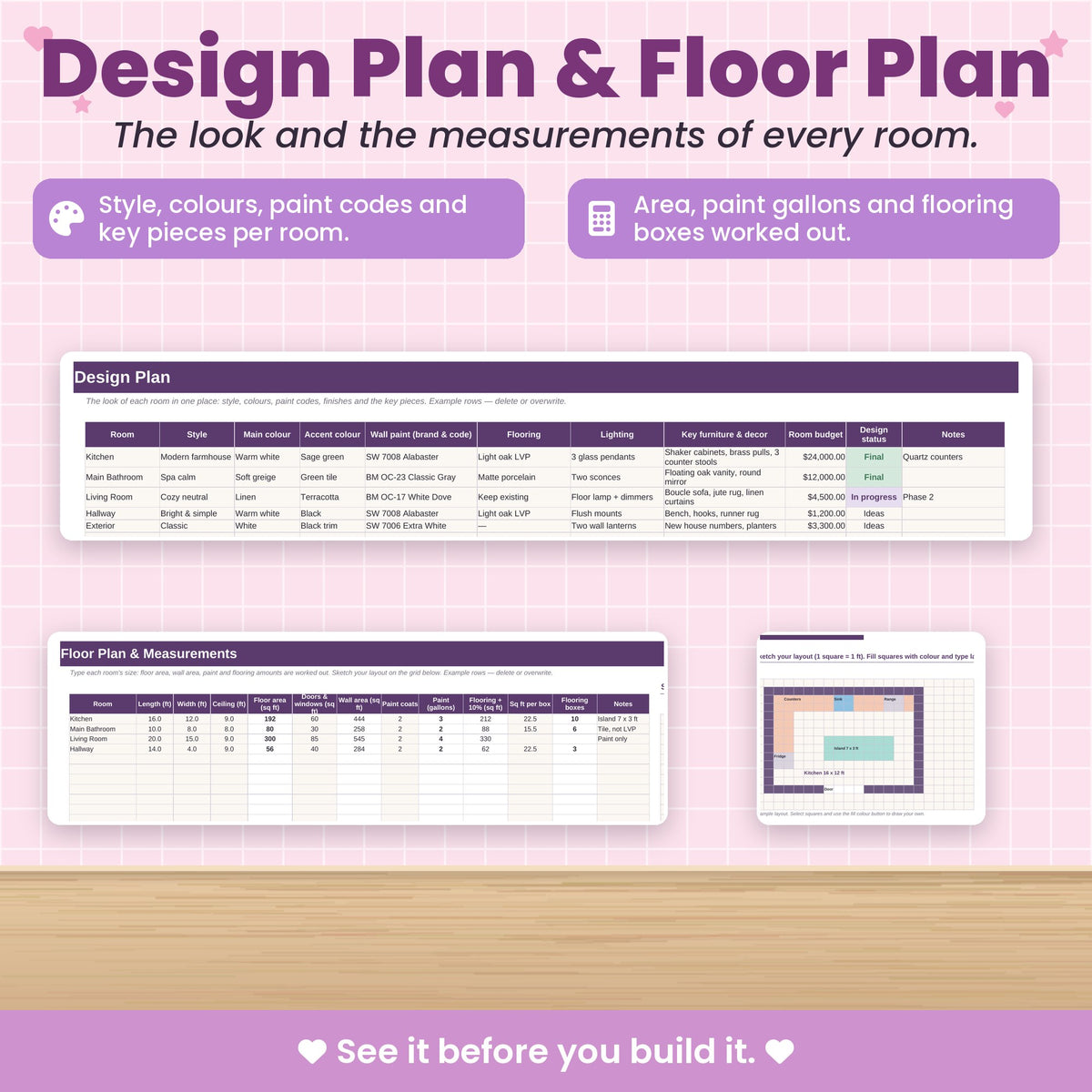 Home Renovation Project Spreadsheet for Excel & Google Sheets