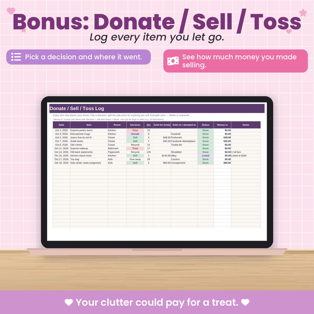 Organizing Challenge Spreadsheet for Excel & Google Sheets