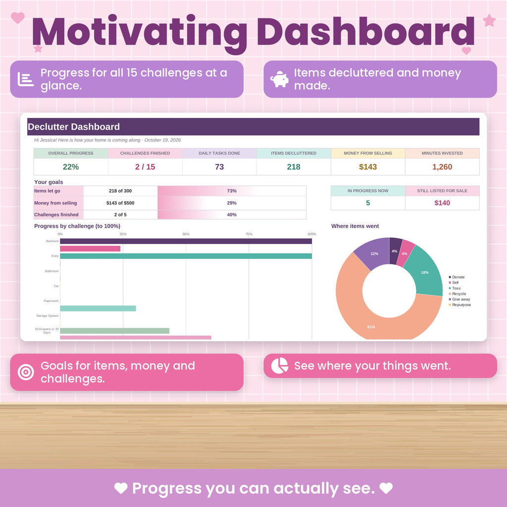 Organizing Challenge Spreadsheet for Excel & Google Sheets