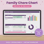 Family Chore Chart Spreadsheet for Excel & Google Sheets