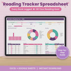 Reading Tracker Spreadsheet for Excel & Google Sheets