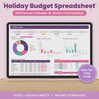 Holiday Budget Spreadsheet for Excel & Google Sheets