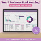 Small Business Bookkeeping Spreadsheet for Excel & Google Sheets