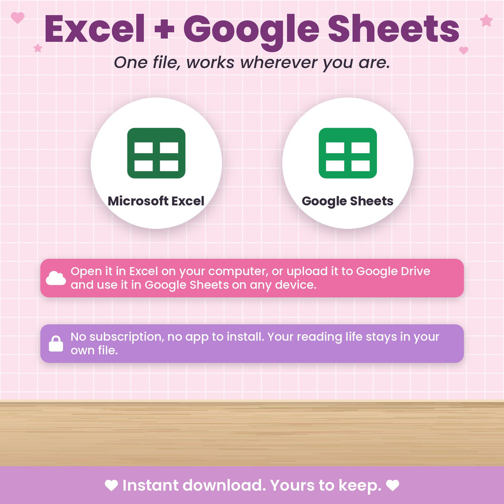 Reading Tracker Spreadsheet for Excel & Google Sheets
