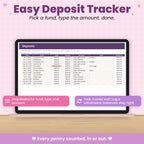 Savings Tracker / Sinking Funds Spreadsheet for Excel & Google Sheets