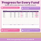 Savings Tracker / Sinking Funds Spreadsheet for Excel & Google Sheets