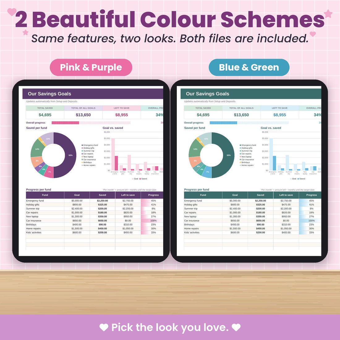 Two colour schemes