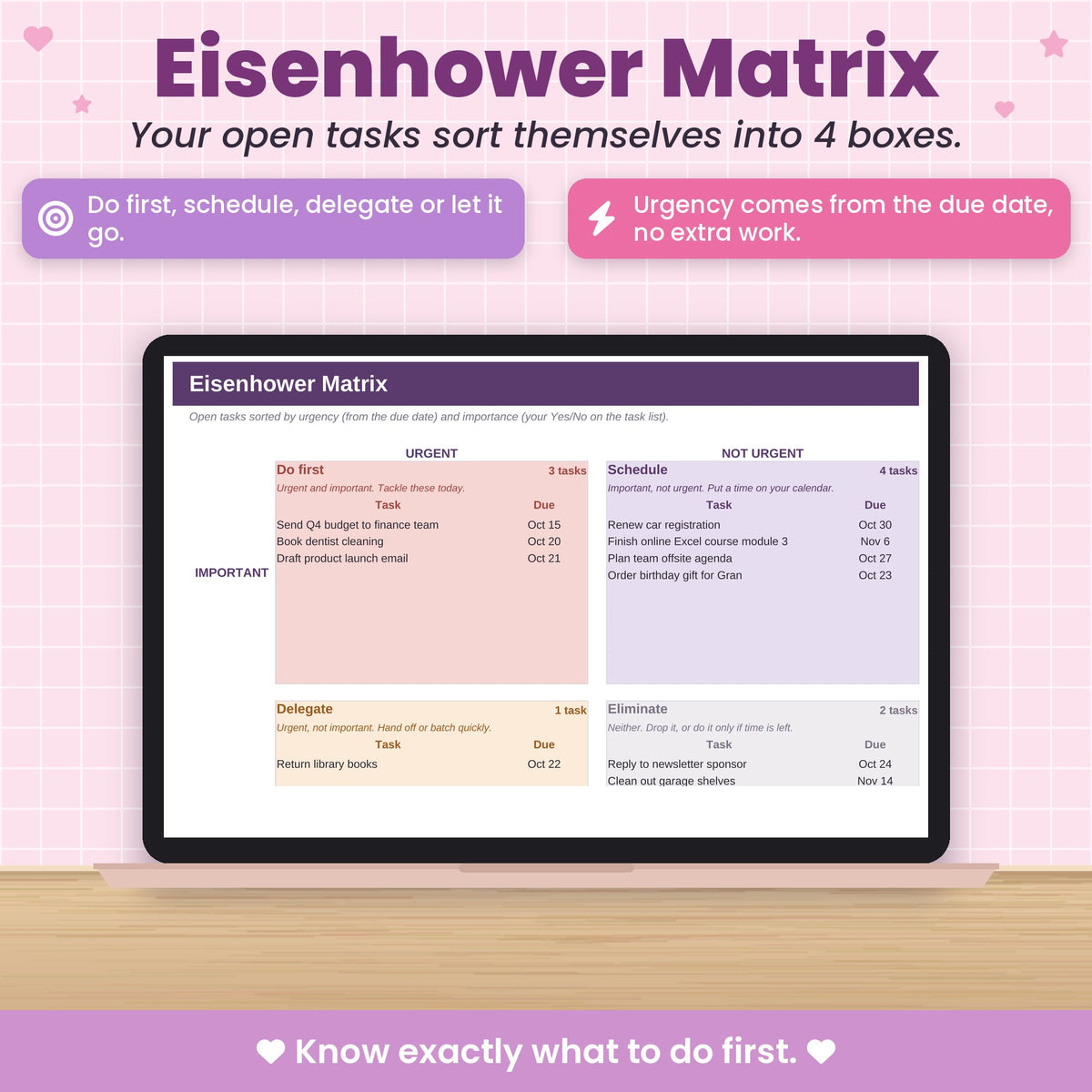Task Tracker and To-Do List Spreadsheet for Excel & Google Sheets